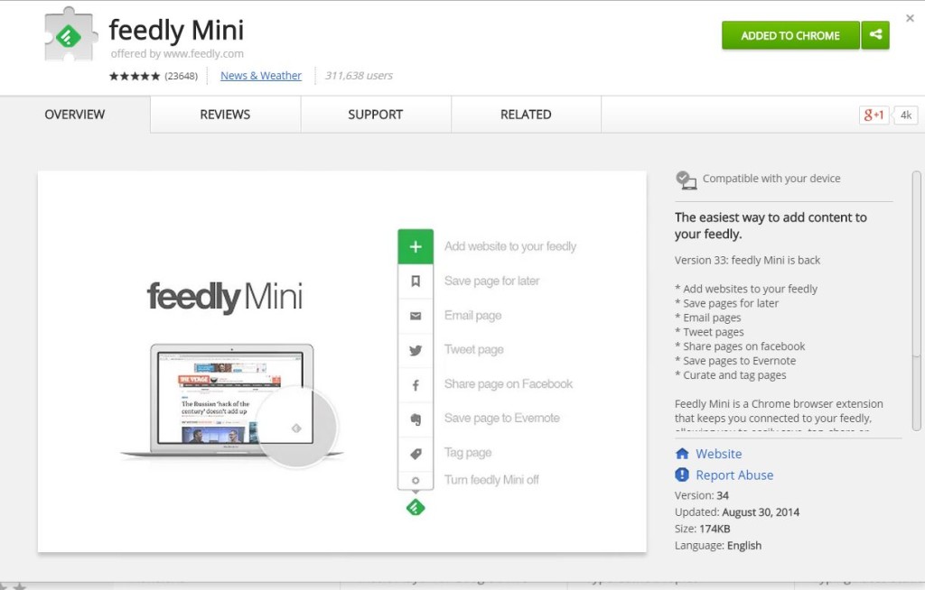 Feedly Mini Chrome Extension2